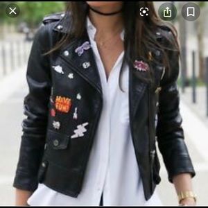 Zara moto jacket with pins size S
